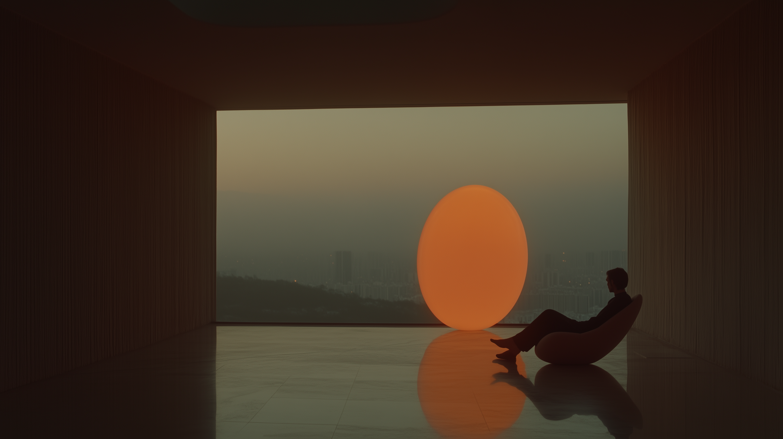 Serene Futuristic Lounge Interior